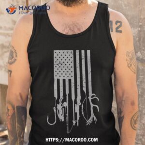 funny dad american flag fishing hunting shirt tank top