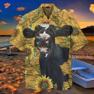 Funny Dairy Cow Sunflower Hawaiian Shirts