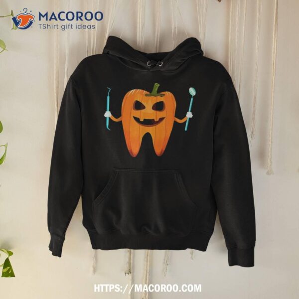 Funny Dental Halloween Tooth Pumpkin Dentist Gift Shirt, Halloween Gifts For Boyfriend