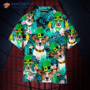 Funny Dog Happy Irish St. Patrick’s Day Palm Leaves Pattern Hawaiian Shirts