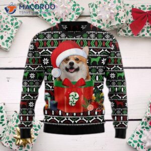 Funny Dog In The Gift Box Ugly Christmas Sweater
