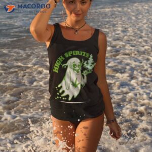 funny halloween marijuana cannabis ghost design weed smokers shirt tank top 3