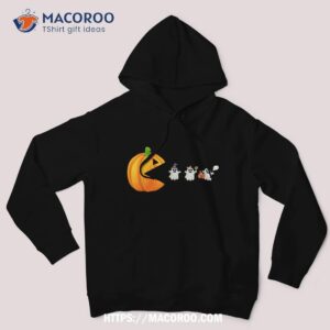 funny halloween pumpkin eating ghost gamer kids shirt hoodie