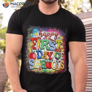 funny happy first day of school welcome back to kids shirt tshirt