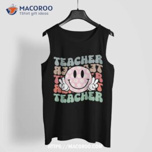 funny hippie face teacher shirts back to school teachers day shirt tank top