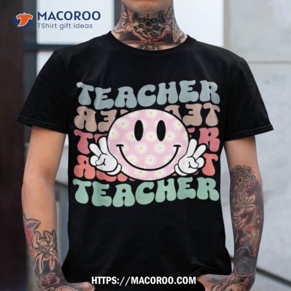 Funny Hippie Face Teacher Shirts Back To School Teachers Day Shirt