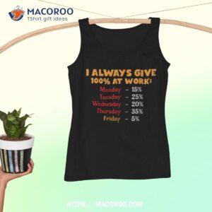 Funny I Always Give 100 Percent At Work Labor Day Shirt, Happy Labor Day Gifts