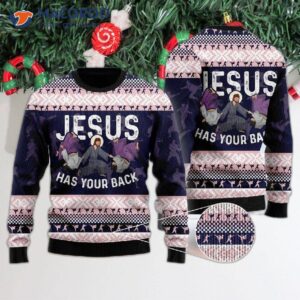 Funny “jesus Has Your Back” Jiu Jitsu Ugly Christmas Sweater