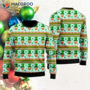 Funny Leprechauns Patrick’s Pattern Ugly Christmas Sweater