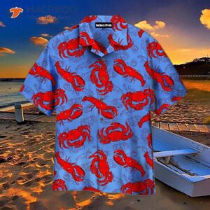 Funny Lobster And Crab Tropical Blue Hawaiian Shirts