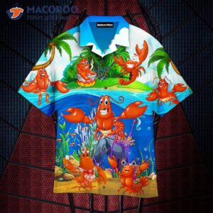 Funny Lobster Blue Hawaiian Shirts