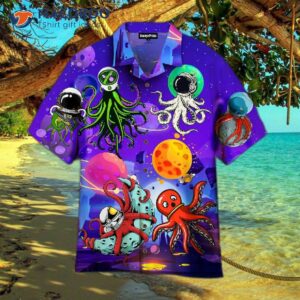 Funny Octopus Space Hawaiian Shirts