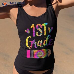 funny outfits 1st grade teacher back to school tie dye shirt tank top 2