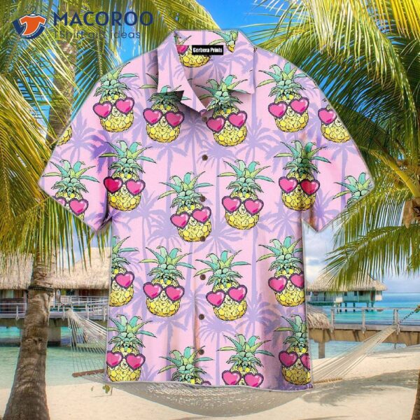 Funny Pineapple-printed Tropical Pink And Yellow Hawaiian Shirts