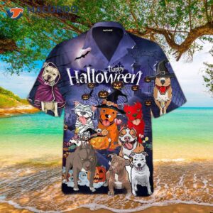 Funny Pitbull Dog Halloween Hawaiian Shirts