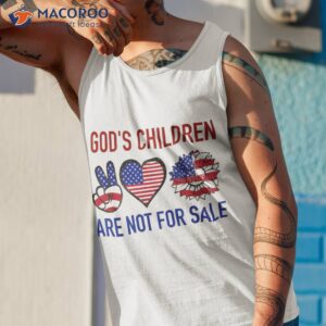 funny quote god s children are not for sale heart peace flag shirt tank top 1