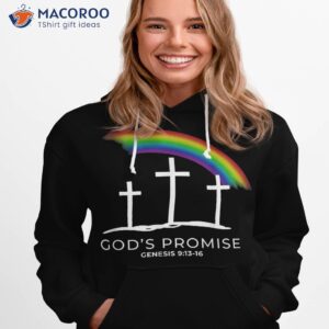 funny rainbow christ cross christian quote god s promise shirt hoodie 1