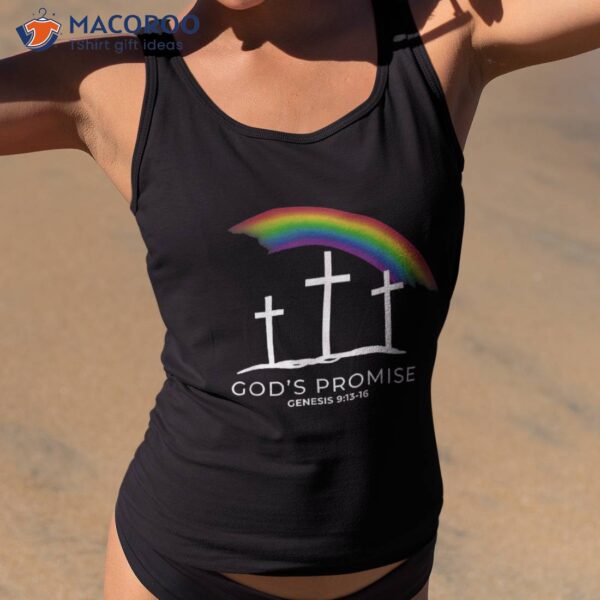 Funny Rainbow Christ Cross – Christian Quote God’s Promise Shirt