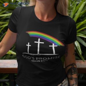 funny rainbow christ cross christian quote god s promise shirt tshirt 3