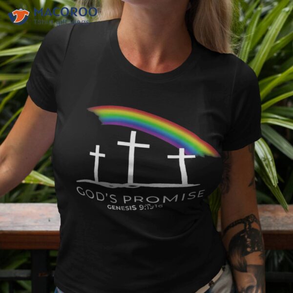 Funny Rainbow Christ Cross – Christian Quote God’s Promise Shirt