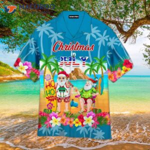 Funny Santa Christmas-themed Hawaiian Shirts For A July Vacation