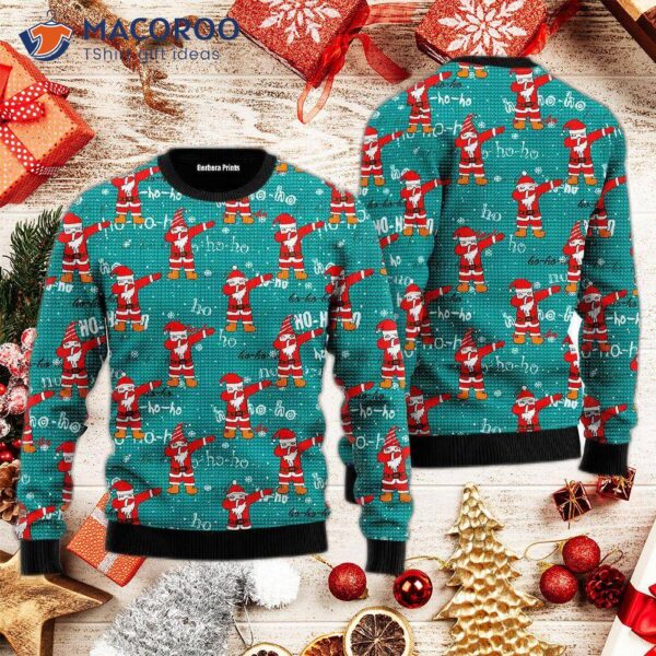 Funny Santa Dabbing Pattern Ugly Christmas Sweater