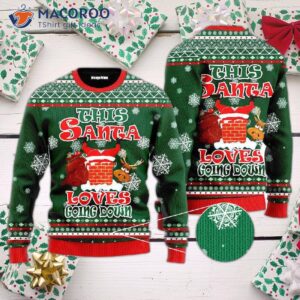 Funny Santa Loves Going Down In An Ugly Christmas Sweater.