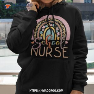 funny school nurse rainbow leopard nurse back to school shirt hoodie 2