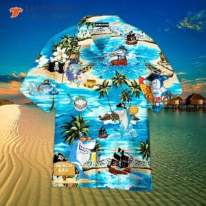 Funny Shark Blue Hawaiian Shirts