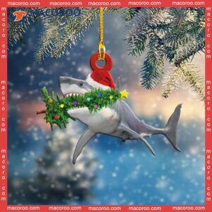 Funny Shark-shaped Custom Christmas Acrylic Ornament