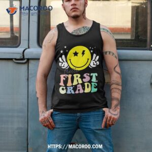 funny smile face hello first grade 1st back to school shirt tank top 2