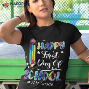 funny tie dye happy first day of school 7th grade student shirt tshirt 1