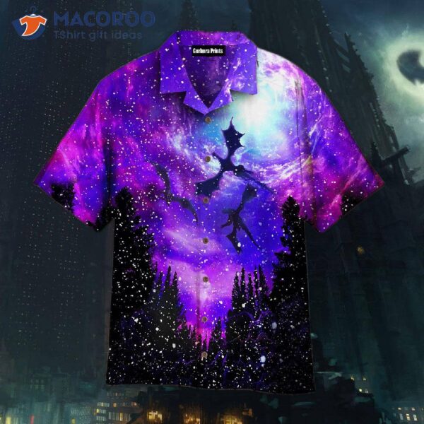 Galaxy Dragon Hawaiian Shirts In The Forest