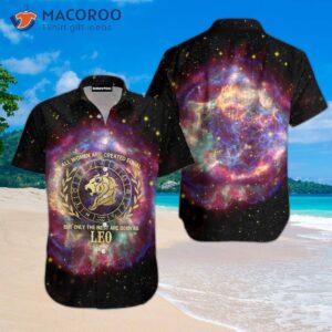 Galaxy Leo Horoscope Black And Purple Hawaiian Shirts
