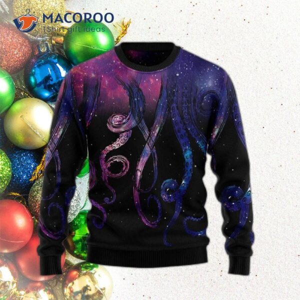 Galaxy Octopus Ugly Christmas Sweater
