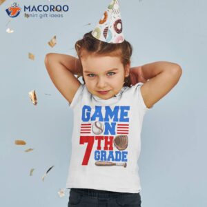 Game On 7th Funny Baseball Player First Day Of School Shirt