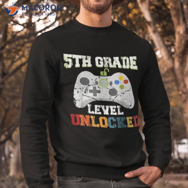 Game Over Back To School Shirt 5th Grade Level Unlocked