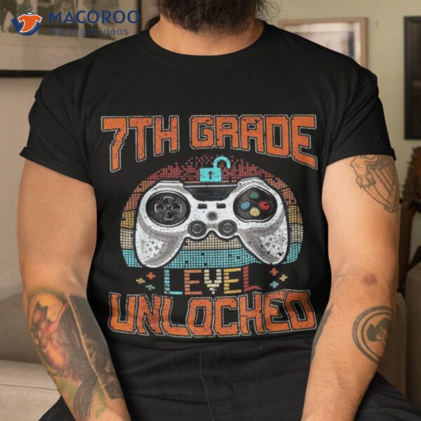 Game Over Back To School Shirt 7th Grade Level Unlocked