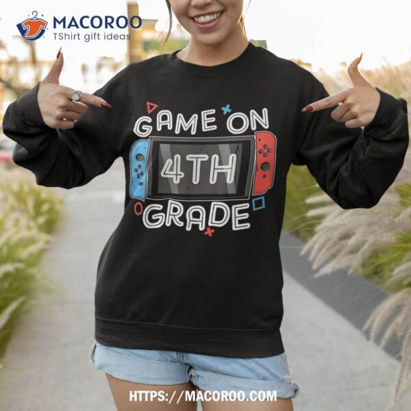 Gamer Back To School Funny Game On 4th Grade Kids Boys Shirt