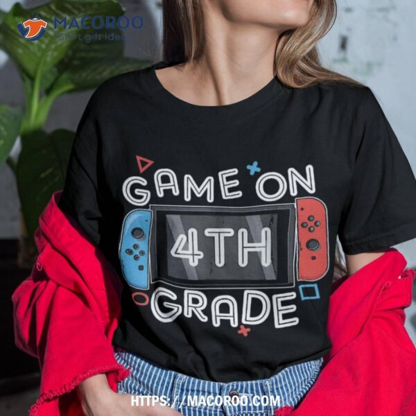 Gamer Back To School Funny Game On 4th Grade Kids Boys Shirt