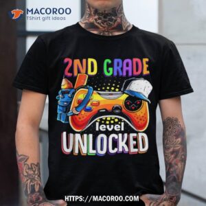 Gamer Back To School Gamepad 4th Fourth Grade Level Unlocked Shirt