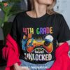 Gamer Back To School Gamepad 4th Fourth Grade Level Unlocked Shirt