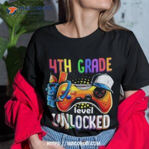 Gamer Back To School Gamepad 4th Fourth Grade Level Unlocked Shirt