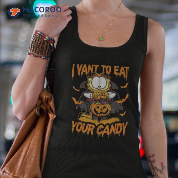 Garfield Halloween I Want To Eat Your Candy Shirt