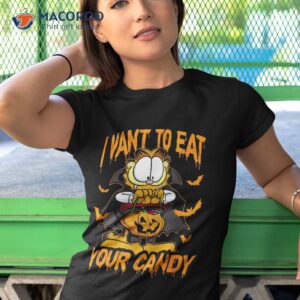 garfield halloween i want to eat your candy shirt tshirt 1