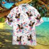 German Shepherd Dogs, Happy American Flag, White Hawaiian Shirts