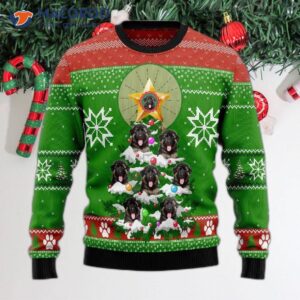 German Shepherd-patterned Ugly Christmas Sweater