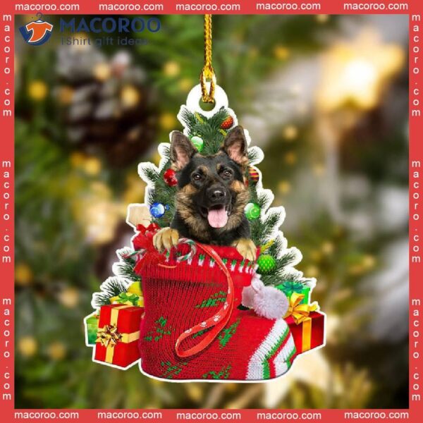 German Shepherd-shaped Christmas Acrylic Ornament