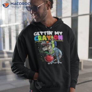 getting my cray on dinosaur crayon back to school shirt kids hoodie 1