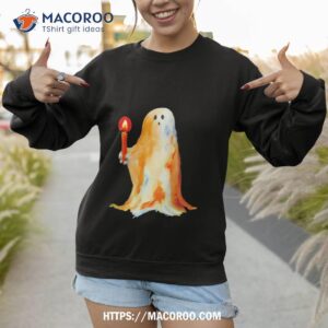 ghost holding a candle halloween shirt sweatshirt
